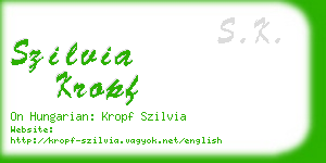 szilvia kropf business card